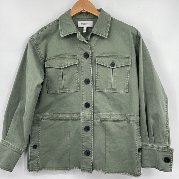 Derek Lam 10 Crosby Stretch Raw Hem Chino Jacket - Picture 2 of 7